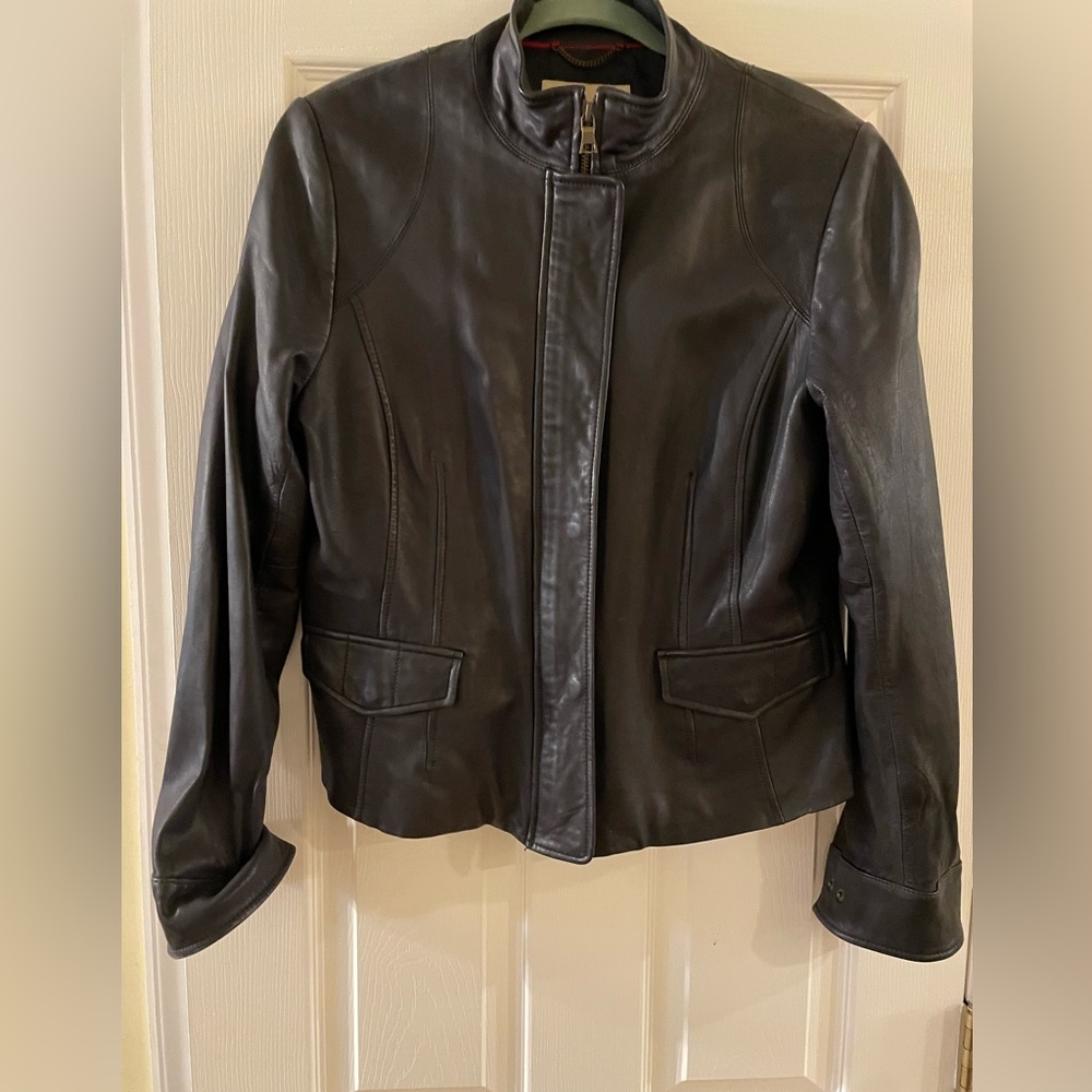 Banana Republic Navy Leather Jacket